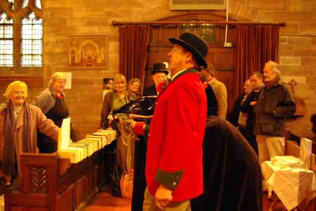 The Driver bringing the play to a close in Warburton Church