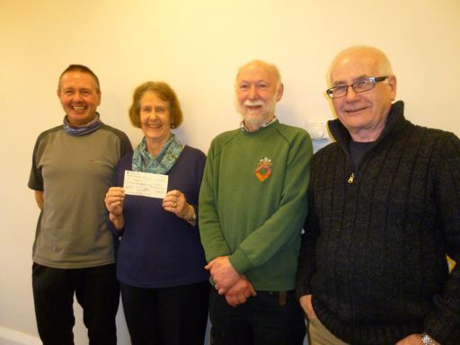 Three of the Gang at the presentation with Sue Greatbanks from MS. (Photo: John Jocys) Three of the Gang at the presentation with Sue Greatbanks from MS. (Photo: John Jocys)