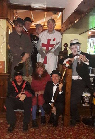 The Gang in the Saracen's Head after the first performance The Gang in the Saracen's Head after the first performance