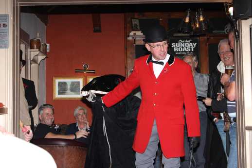 The Driver and horse in the Greyhound bringing the first performance of the evening to a close. The Driver and horse in the Greyhound bringing the first performance of the evening to a close.